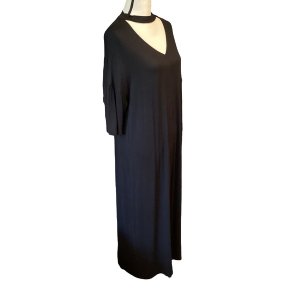 NWT Yana K Black OSFA Turtle Dress Stretchy Slouchy Chic - Picture 1 of 7